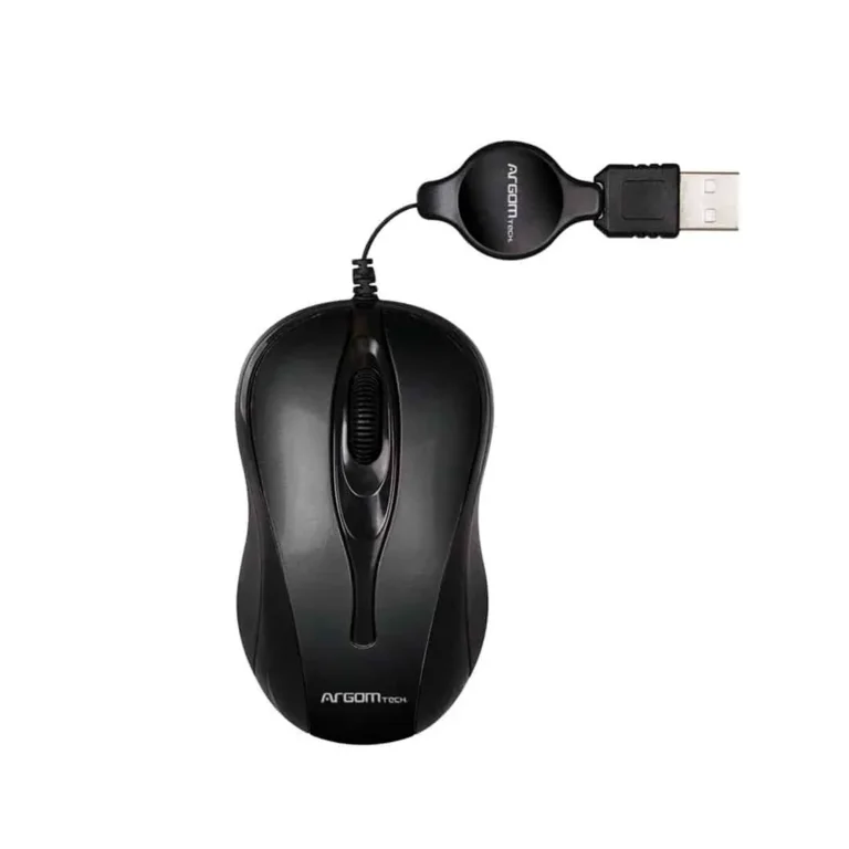 Mouse Argom Tech - Optical Retractable / USB / Black