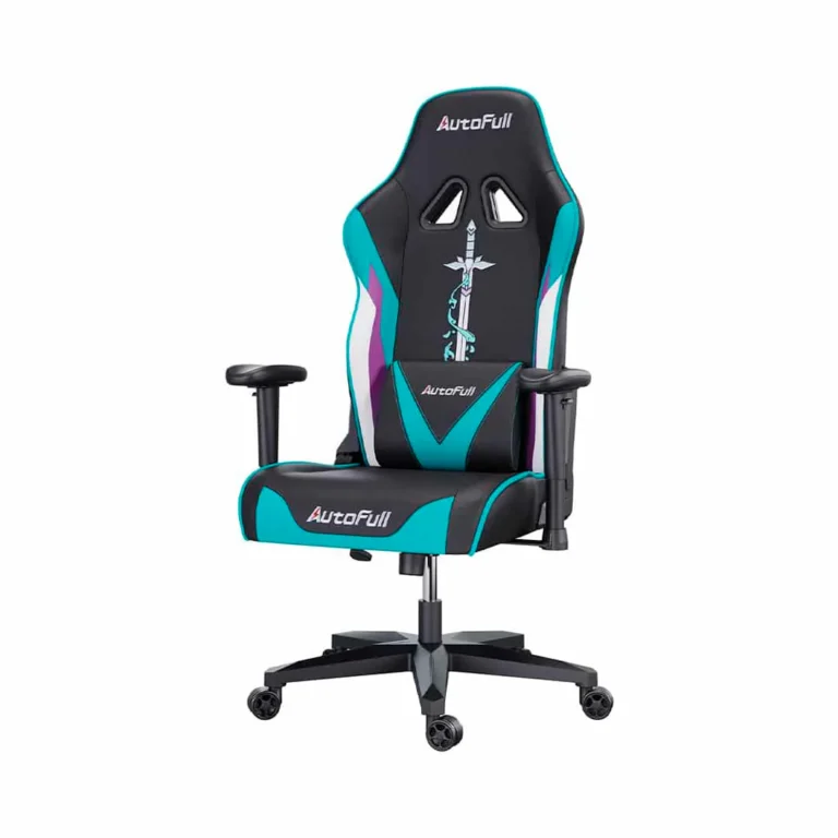 Silla Gaming AutoFull AF076JPSACB - Black with Turquoise / Lines Synthetic Leather