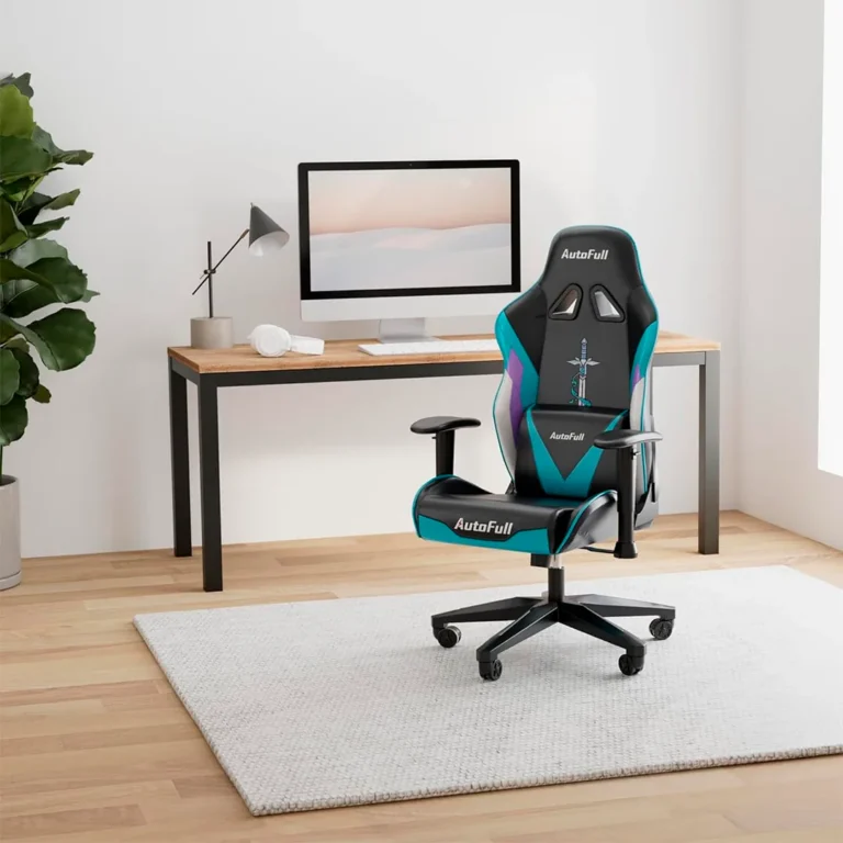 Silla Gaming AutoFull AF076JPSACB - Black with Turquoise / Lines Synthetic Leather – imagen 2