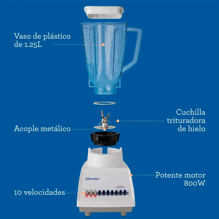 Licuadora Oster - 10 Velocidades / Vaso de Plástico – imagen 3