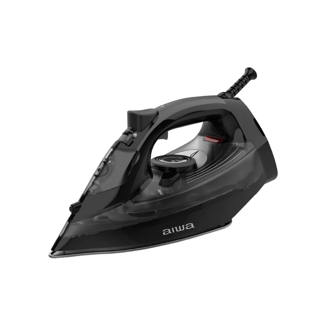 Plancha Aiwa a vapor / Revestimiento Cerámico / Negro - AWHIC24501