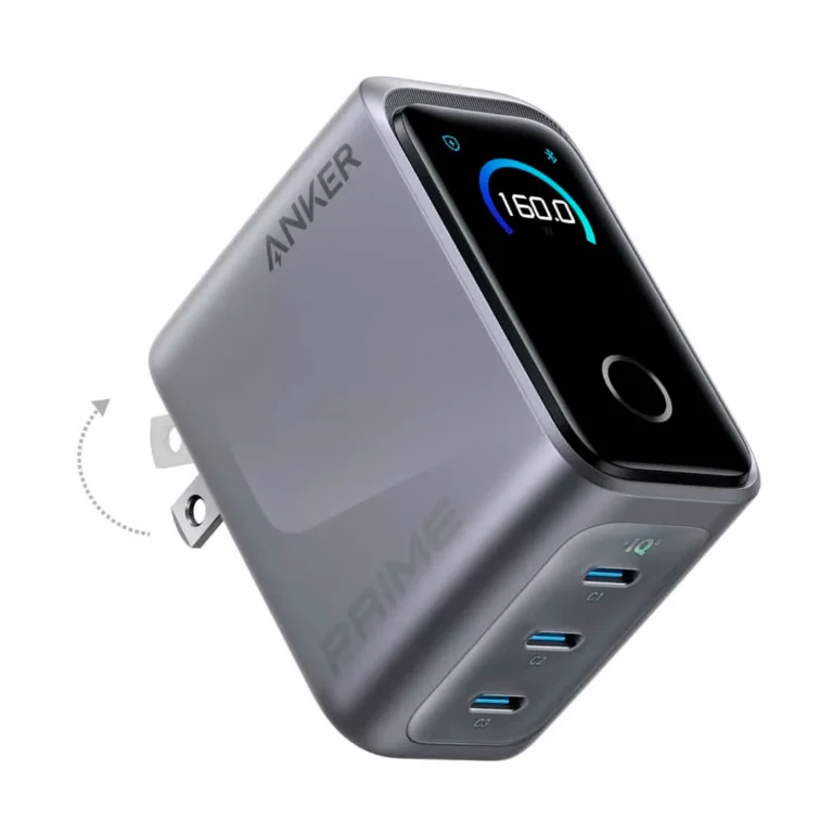 Cargador Anker Prime USB-C GaN de 160 W / Bloque de cargador / Pantalla inteligente