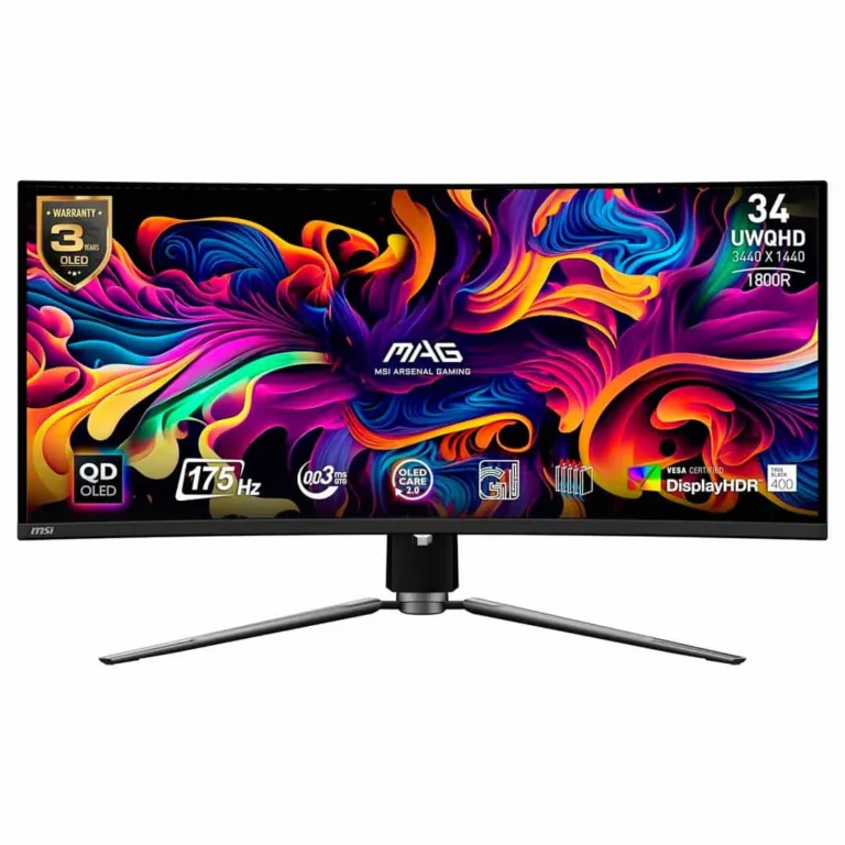 Monitor MSI MAG 341CQP QD-OLED 34” UWQHD (3440x1440) / 175Hz / 0.03ms