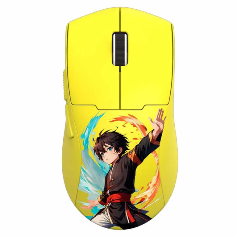 Mouse inalámbrico Gaming Redragon – Edición Anime / 3 modos / Amarillo - K1NG MAX M918AKB-PRO