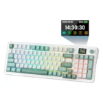 Teclado Gamin Redragon – 95 teclas con perfil OEM / Retroiluminado RGB / Pantalla inteligente y perilla / Galantin K719WG-RGB-PRO