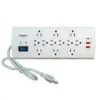 Interruptor de Sobrecarga Energizer - 12 Tomas / 3 Puertos (2 USB-A, 1 USB-C) / Cable 60 cm - YC-312FS-3U-P