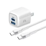Cargador Argom Tech Carga rápida / Doble Puerto Cable Tipo-C de 1.8m / ARG-AC-0155WT