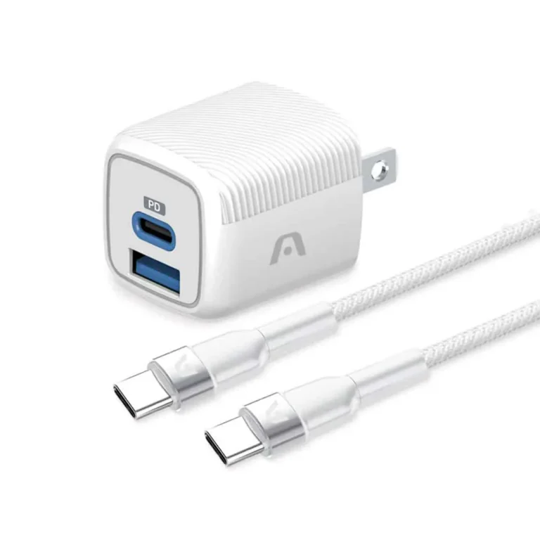 Cargador Argom Tech Carga rápida / Doble Puerto Cable Tipo-C de 1.8m / ARG-AC-0155WT