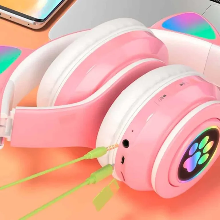 Audífonos inalámbricos con orejas de gato P33M – LED / Con luz de 7 colores – imagen 6