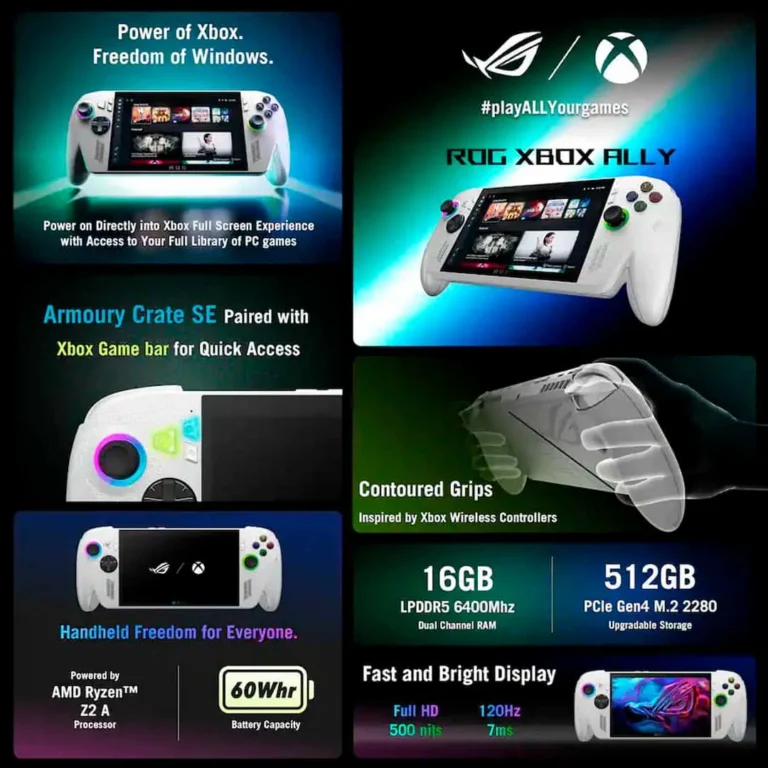 Consola Asus ROG XBOX ALLY - 7" / FHD / 1080p / 16 GB / 512 GB SSD - RC73YA-XB ALLY – imagen 4