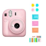 Cámara instantánea Fujifilm Intax Mini 12 + Caja Mini Accesorios Rosa Flor