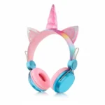 Audífonos inalámbricos con orejas de gato AH-808 Unicorn Cyan