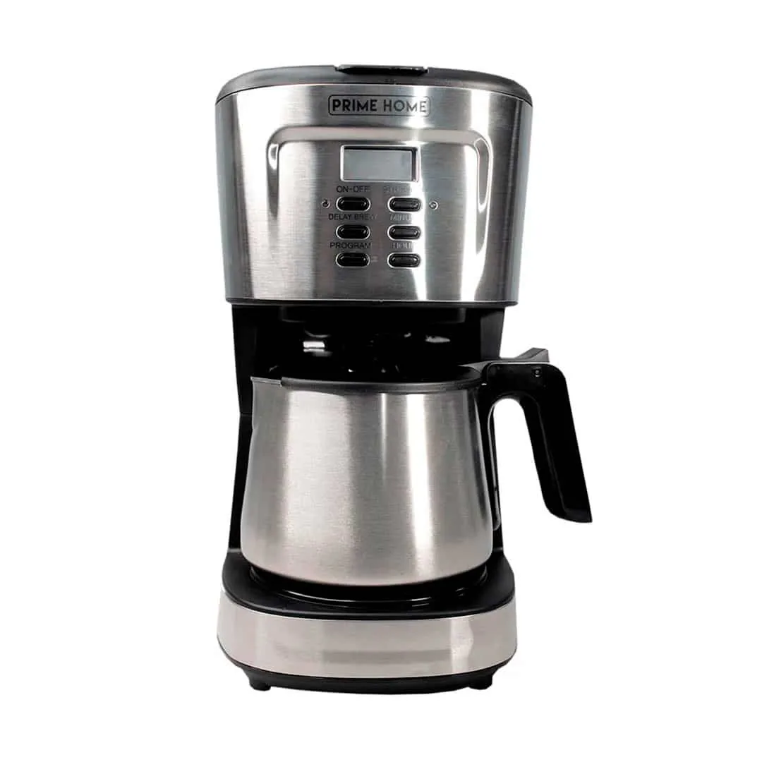 Cafetera Programable Prime Home - 12 Tazas / Jarra de Acero Inoxidable - PCM12SS
