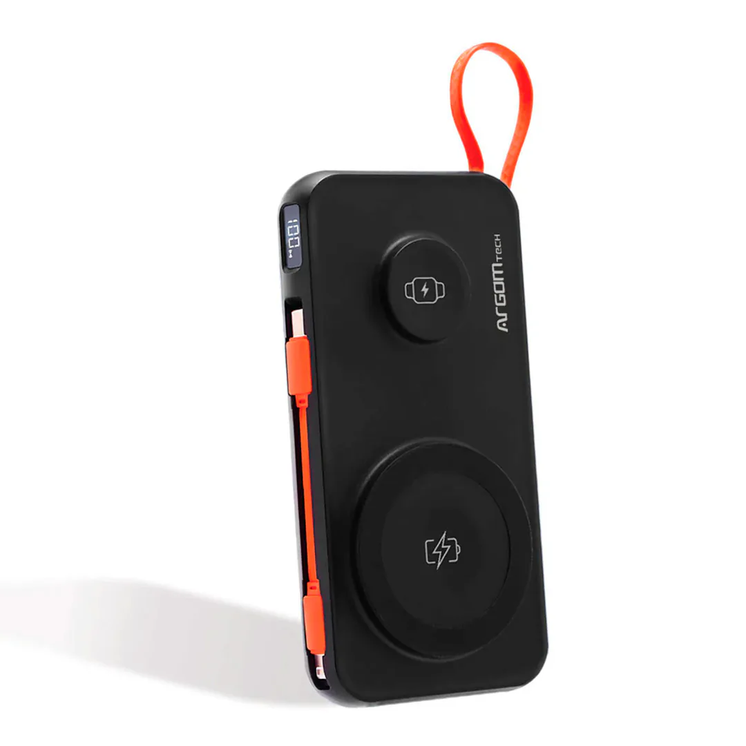 Power Bank Argom Tech ST10 - Carga Magnética / 4 en 1 / 10000mAh - ARG-PB-1164BK