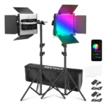 Panel de luz LED RGB Neewer 660 Pro II mejorado (Kit de 2 luces)