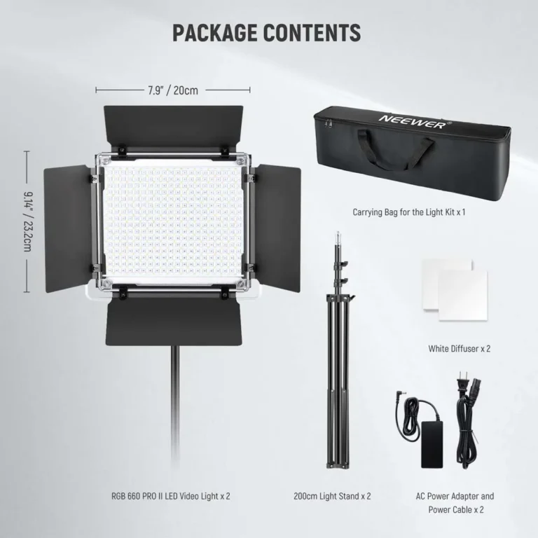 Panel de luz LED RGB Neewer 660 Pro II mejorado (Kit de 2 luces) – imagen 3