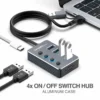 Hub Argom Tech One Axess 2 en 1 Tipo C/USB 3.0 a Puerto USB 3.0 con interruptores ARG-UB-0190 – imagen 3