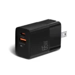 Cargador de pared Argom Tech Volta P7 de 65 W PD tipo C + USB con enchufe plegable ARG-AC-0125BK