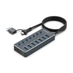 Hub Argom Tech One Axess 2 en 1 con interruptores / de USB-C - USB 3.0 a 7 puertos USB 3.0 ARG-UB-0191