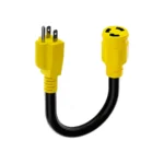 Cable PlugSaf adaptador para generador RV de 3 clavijas 15 Amp conecta NEMA macho 5-15P a NEMA L5-30R hembra