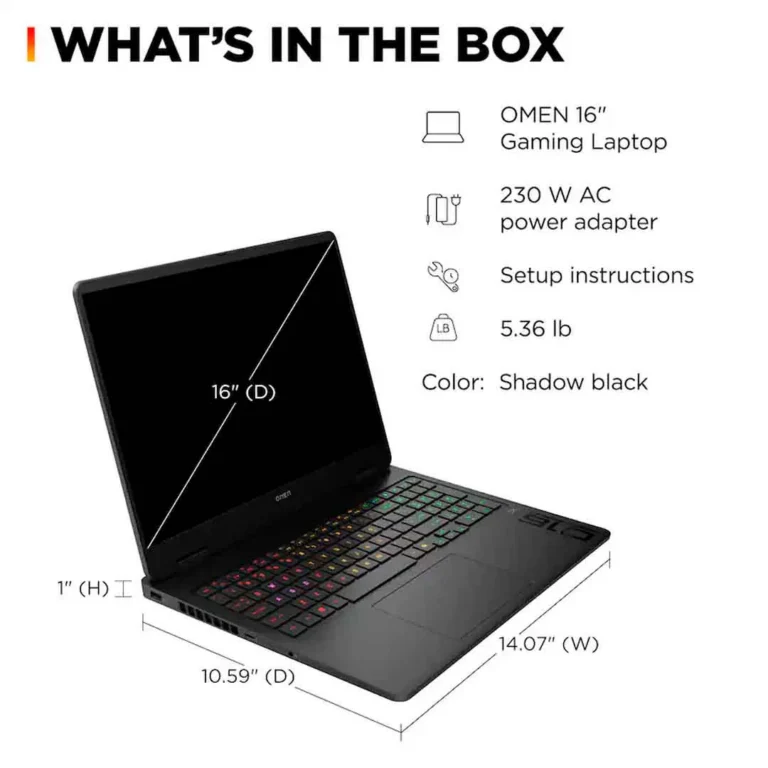 Laptop HP Omen 16-am0073dx - Intel Core Ultra 7 255H / 16GB / 1TB SSD / NVIDIA RTX 5060 / 16” / 2K / US / W11 – imagen 3