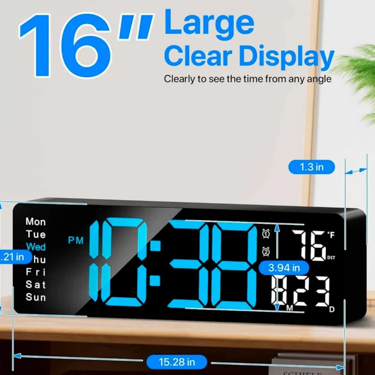 Reloj de pared digital MASHI - 16 pulgadas con control remoto – 5505 – imagen 3