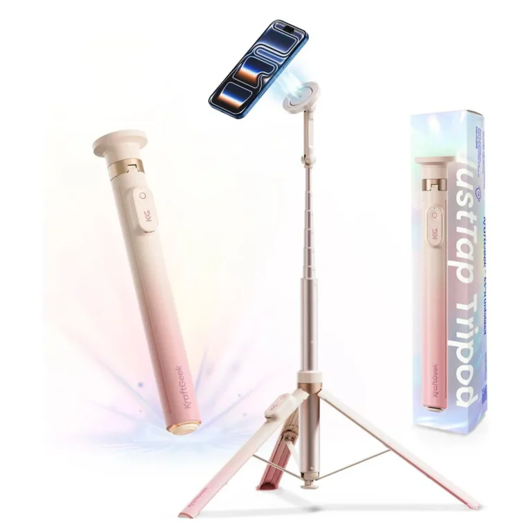 Trípode magnético KraftGeek 65" H desplegado JustTap para iPhone – imagen 9