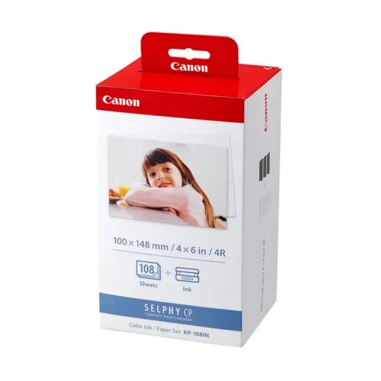 Set de tinta y papel para fotos Canon Selphy CP KP-108IN (100 x 148 mm /4 x 6 in/ 4R)