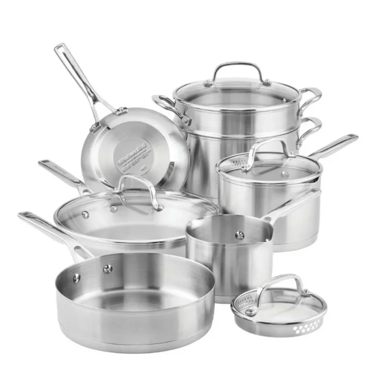 Juego de ollas KitchenAid - Base de acero inoxidable / 3 capas / 11 piezas – 71001