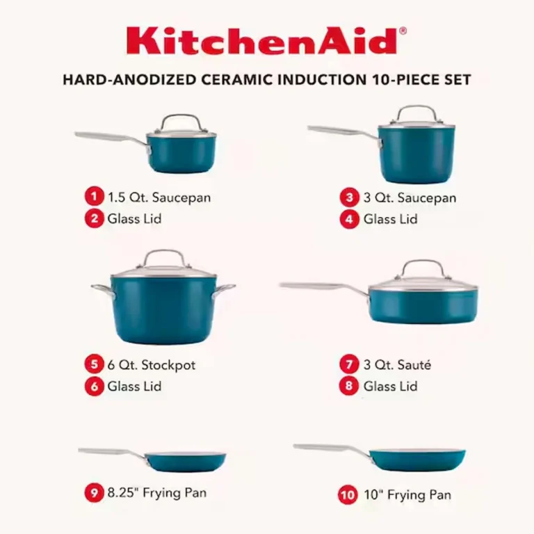 Juego de ollas KitchenAid – 10 piezas / Cerámica Anodizada Dura - 84390 – imagen 4