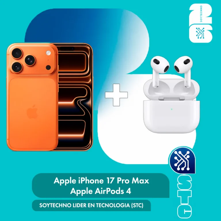 Combo Mundial 2026: iPhone 17 Pro Max 256GB + AirPods 4