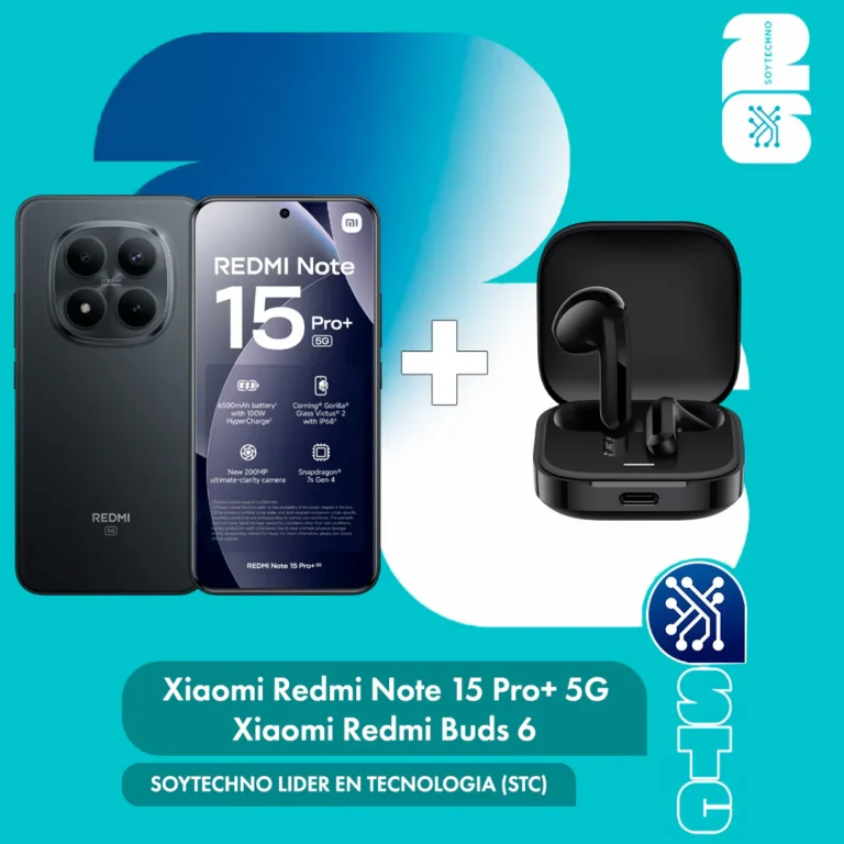 Combo Mundial 2026: Xiaomi Redmi Note 15 Pro+ 5G + Xiaomi Redmi Buds 6