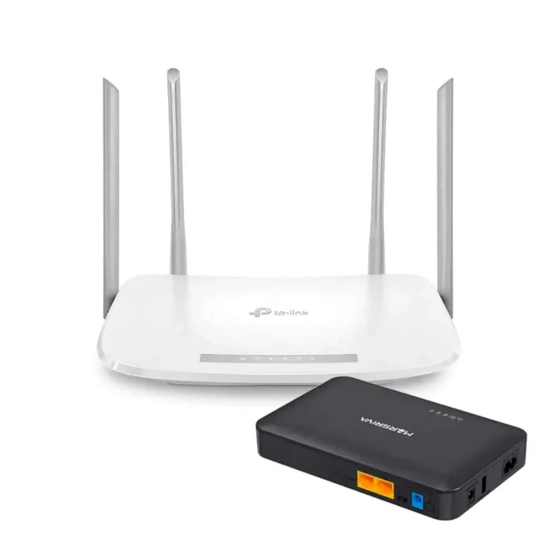 Kit Router TP-Link ISP EC220-G5 + Marsriva Mini UPS (Sistema de Alimentación Ininterrumpida)