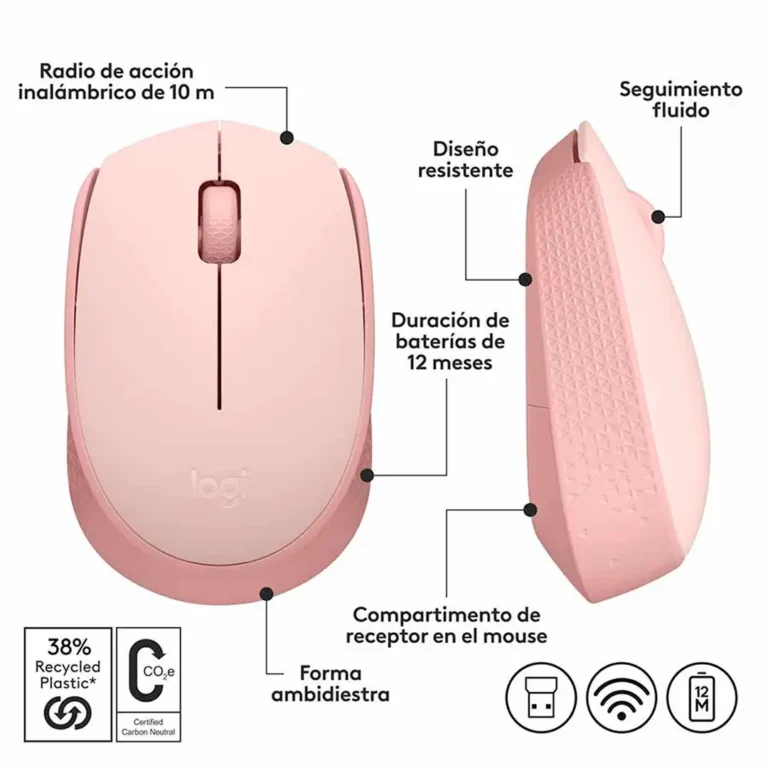 Mouse inalámbrico Logitech M170 Rose 910-006862 – imagen 4