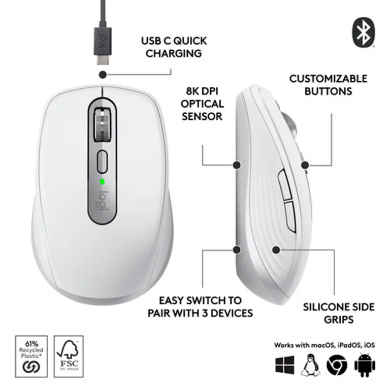 Mouse Logitech MX Anywhere 3S 910-006933 - Pale grey – imagen 4